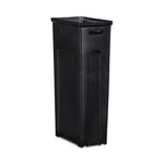 Sustain Decorative Refuse with Recycling Lid, 15 gal, Metal/Plastic, Black/Green