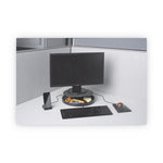 Spin2 Monitor Stand with SmartFit, 12.6" x 12.6" x 2.25" to 3.5", Black, Supports 40 lbs