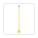 Quick Change Side-Latch Plastic Mop Head Handle, 60" Aluminum Handle, Yellow