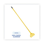 Quick Change Side-Latch Plastic Mop Head Handle, 60" Aluminum Handle, Yellow