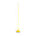 Quick Change Side-Latch Plastic Mop Head Handle, 60" Aluminum Handle, Yellow