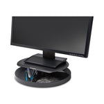 Spin2 Monitor Stand with SmartFit, 12.6" x 12.6" x 2.25" to 3.5", Black, Supports 40 lbs