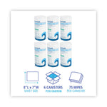 Disinfecting Wipes, 7 x 8, Fresh Scent, 75/Canister, 6 Canisters/Carton