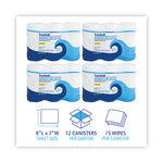 Disinfecting Wipes, 7 x 8, Lemon Scent, 75/Canister, 12 Canisters/Carton