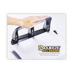 40-Sheet EZ Squeeze Three-Hole Punch, 9/32" Holes, Black/Silver