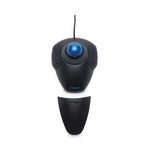 Orbit Trackball with Scroll Ring, USB 2.0, Left/Right Hand Use, Black/Blue