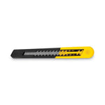 Straight Handle Knife w/Retractable 13 Point Snap-Off Blade, 9 mm Blade, 5.13" Plastic Handle, Yellow/Gray