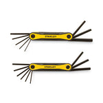 Folding Metric and SAE Hex Keys, 2/Pack, Yellow/Black