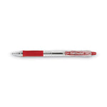 EasyTouch Ballpoint Pen, Retractable, Fine 0.7 mm, Red Ink, Clear Barrel, Dozen