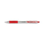 EasyTouch Ballpoint Pen, Retractable, Medium 1 mm, Red Ink, Clear Barrel, Dozen