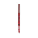 Precise V7 Roller Ball Pen, Stick, Fine 0.7 mm, Red Ink, Red/Clear Barrel, Dozen