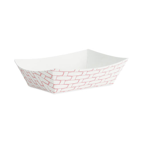 Paper Food Baskets, 0.5 lb Capacity, Red/White, 1,000/Carton