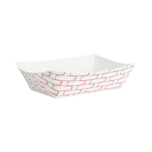 Paper Food Baskets, 2.5 lb Capacity, Red/White, 500/Carton