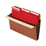 Redrope Expanding File Pockets, 7" Expansion, Letter Size, Brown, 5/Box