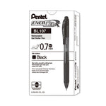 EnerGel-X Gel Pen, Retractable, Medium 0.7 mm, Black Ink, Smoke/Black Barrel, Dozen