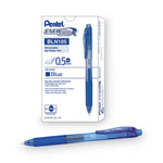 EnerGel-X Gel Pen, Retractable, Fine 0.5 mm Needle Tip, Blue Ink, Translucent Blue/Blue Barrel, Dozen