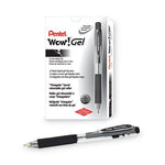 WOW! Gel Pen, Retractable, Medium 0.7 mm, Black Ink, Clear/Black Barrel, Dozen