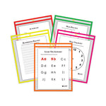 Reusable Dry Erase Pockets, 9 x 12, Assorted Neon Colors, 25/Box