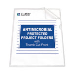 Antimicrobial Protected Poly Project Folders, Letter Size, Clear, 25/Box