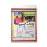 Reusable Dry Erase Pockets, 9 x 12, Assorted Primary Colors, 10/Pack