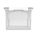 Portable File Tote with Locking Handles, Letter/Legal Files, 18.5" x 14.25" x 10.88", Clear/Silver