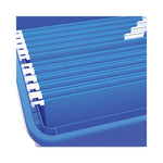 Plastic File Tote, Letter/Legal Files, 18.5" x 14.25" x 10.88", Blue/Clear