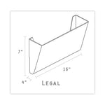 Wall File, Legal Size, 16" x 4" x 7", Clear