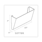 Wall File, Letter Size, 13" x 4" x 7", Clear