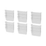 Wall File, 3 Sections, Legal Size 16" x 4" x 14", Clear, 3/Set