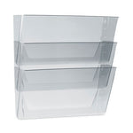 Wall File, 3 Sections, Legal Size 16" x 4" x 14", Clear, 3/Set