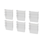 Wall File, 3 Sections, Letter Size, 13" x 4" x 14", Clear, 3/Set