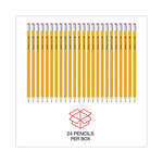 #2 Pre-Sharpened Woodcase Pencil, HB (#2), Black Lead, Yellow Barrel, 24/Pack