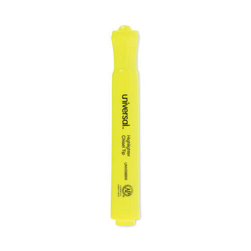 Desk Highlighter Value Pack, Fluorescent Yellow Ink, Chisel Tip, Yellow Barrel, 36/Pack