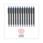 Ballpoint Pen, Retractable, Fine 0.7 mm, Blue Ink, Blue Barrel, Dozen