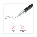 Ballpoint Pen, Retractable, Fine 0.7 mm, Blue Ink, Blue Barrel, Dozen