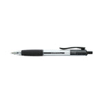 Comfort Grip Ballpoint Pen, Retractable, Medium 1 mm, Black Ink, Clear/Black Barrel, 48/Pack