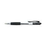 Comfort Grip Ballpoint Pen, Retractable, Medium 1 mm, Black Ink, Clear/Black Barrel, 48/Pack