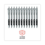 Comfort Grip Gel Pen, Retractable, Medium 0.7 mm, Black Ink, Gray/Black/Silver Barrel, Dozen