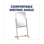 Total Erase Reversible Mobile Presentation Easel, Small, 31 x 41, White Surface, Neutral/Beige Steel Frame