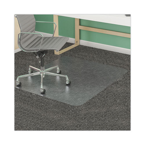 SuperMat Frequent Use Chair Mat, Med Pile Carpet, Flat, 45 x 53, Rectangular, Clear