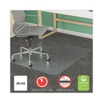 SuperMat Frequent Use Chair Mat, Med Pile Carpet, Flat, 45 x 53, Rectangular, Clear