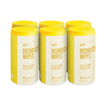 Disinfecting Wipes, 7 x 8, Lemon, White, 75 Wipes/Canister, 6 Canisters/Carton