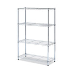 Residential Wire Shelving, Four-Shelf, 36w x 14d x 54h, Silver