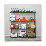 BA Plus Wire Shelving Kit, Four-Shelf, 72w x 18d x 72h, Black Anthracite Plus