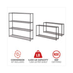 BA Plus Wire Shelving Kit, Four-Shelf, 72w x 18d x 72h, Black Anthracite Plus