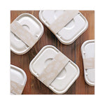 Fiber Container Sleeves, World Centric Leaf Design, 7.5" x 10" x 3.25", Natural, Paper, 800/Carton