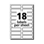 No-Iron Fabric Labels, 0.5 x 1.75, White, 18/Sheet, 3 Sheets/Pack