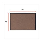 Tech Cork Board, 36 x 24, Brown Surface, Black Plastic Frame