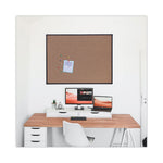 Tech Cork Board, 48 x 36, Brown Surface, Black Aluminum Frame