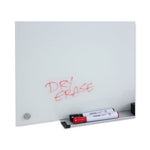 Frameless Glass Marker Board, 36 x 24, White Surface